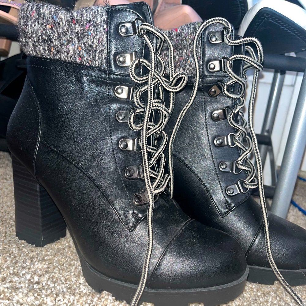 heeled combat boots